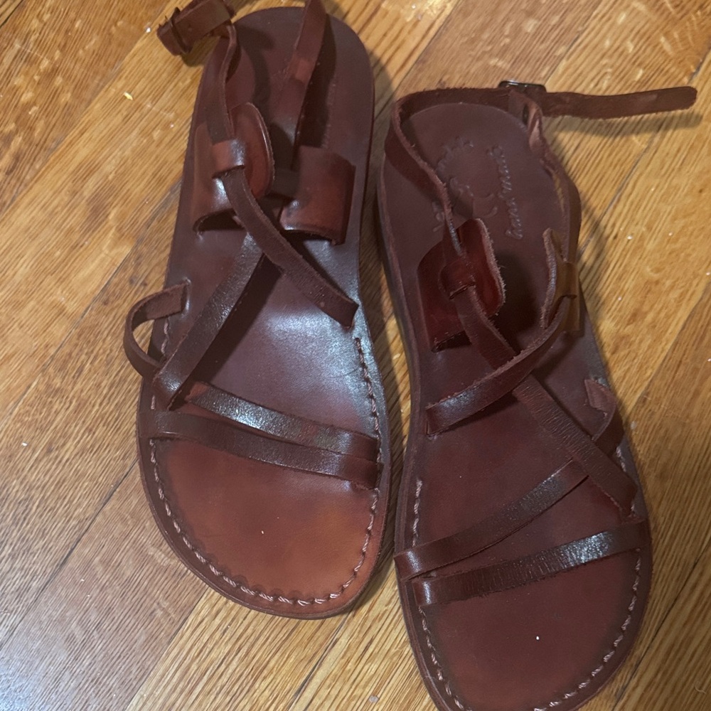 Elegant Brown Leather Sandals